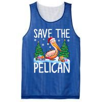 Save The Pelican Funny Christmas Lights Santa Hat Snowflakes Funny Gift Mesh Reversible Basketball Jersey Tank