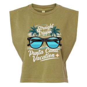 Straight Trippin Punta Cana 2024 Beach Summer Vacation Trip Great Gift Garment-Dyed Women's Muscle Tee