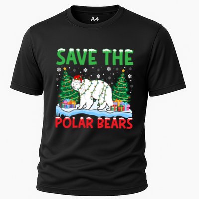 Save The Polar Bears Christmas Tree Santa Hat Snowflakes Gift Performance Shirt
