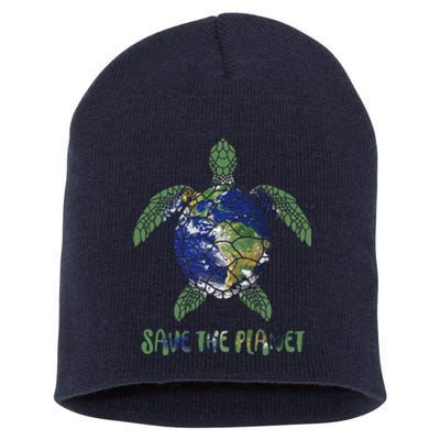 Save The Planet World Earth Day Environmental Short Acrylic Beanie