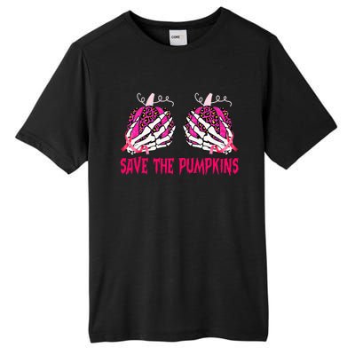 Save The Pumpkins Leopard Skeleton Breast Cancer Awareness Tall Fusion ChromaSoft Performance T-Shirt