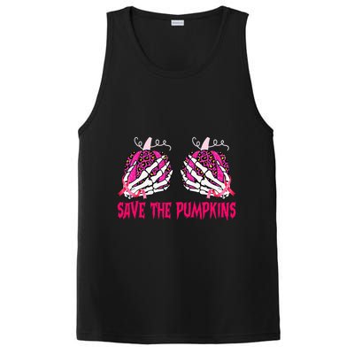 Save The Pumpkins Leopard Skeleton Breast Cancer Awareness PosiCharge Competitor Tank