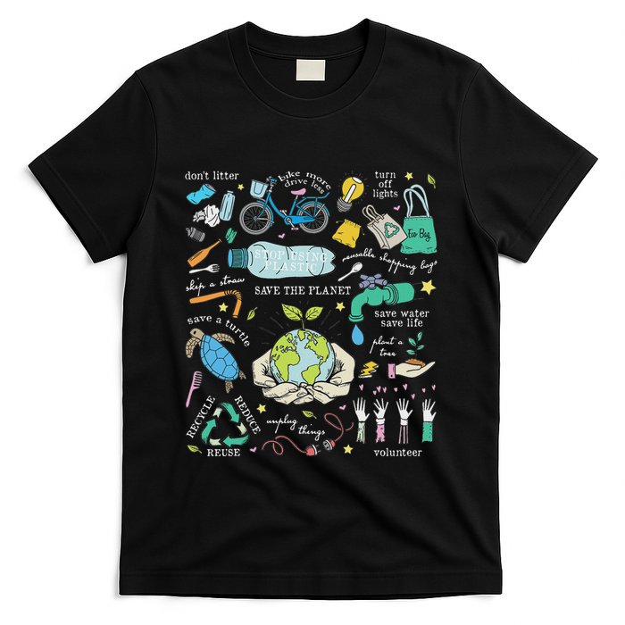 Save The Planet Reduce Reuse Recycle Earth Day Environmental T-Shirt