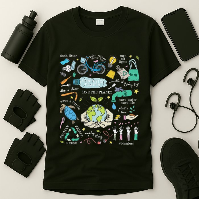 Save The Planet Reduce Reuse Recycle Earth Day Environmental T-Shirt