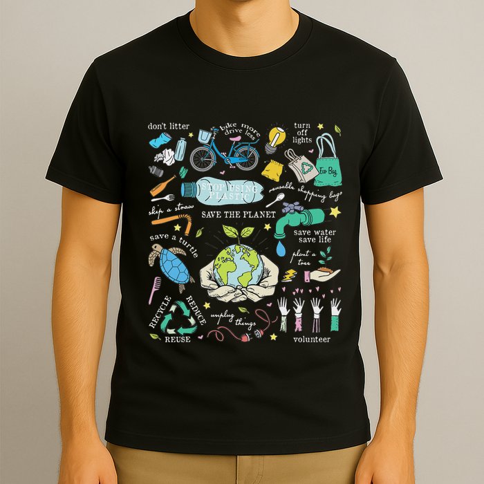 Save The Planet Reduce Reuse Recycle Earth Day Environmental T-Shirt