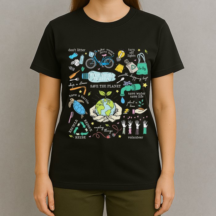 Save The Planet Reduce Reuse Recycle Earth Day Environmental T-Shirt
