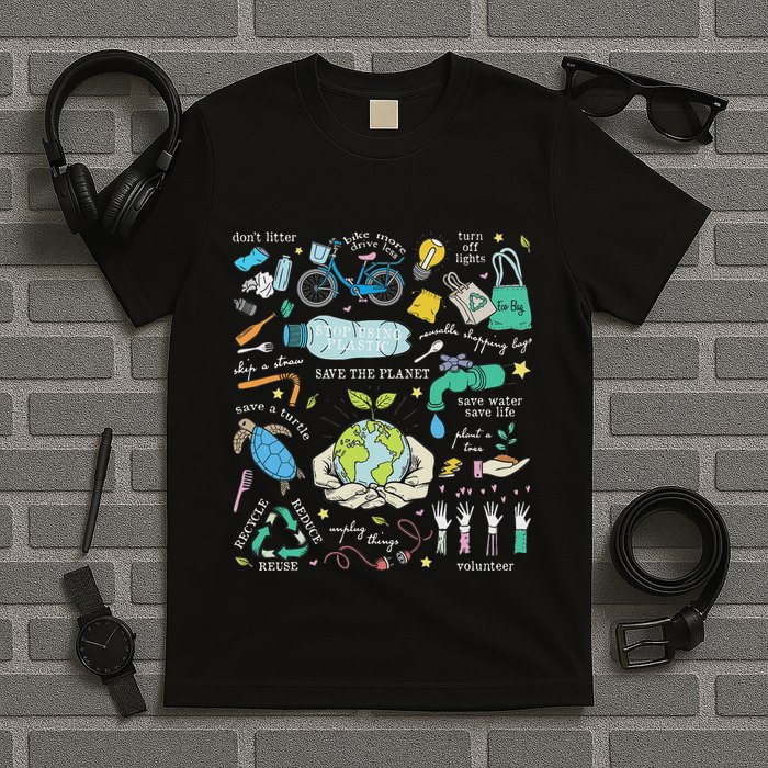 Save The Planet Reduce Reuse Recycle Earth Day Environmental T-Shirt