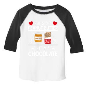 She's The Peanut Butter To My Chocolate Valentines Couple Gift Toddler Fine Jersey T-Shirt