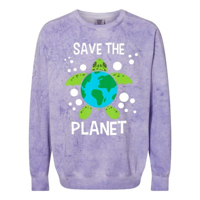 Save The Planet Environmental Protection Earth Day Climate Colorblast Crewneck Sweatshirt