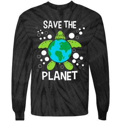 Save The Planet Environmental Protection Earth Day Climate Tie-Dye Long Sleeve Shirt