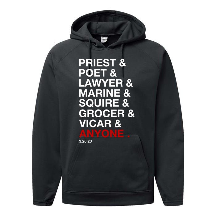 Sweeney Todd Priest Poet Lawyer Marine Squire Grocer Vicar Anyone Performance Fleece Hoodie