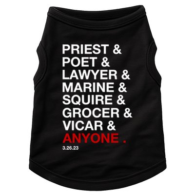 Sweeney Todd Priest Poet Lawyer Marine Squire Grocer Vicar Anyone Doggie Tank