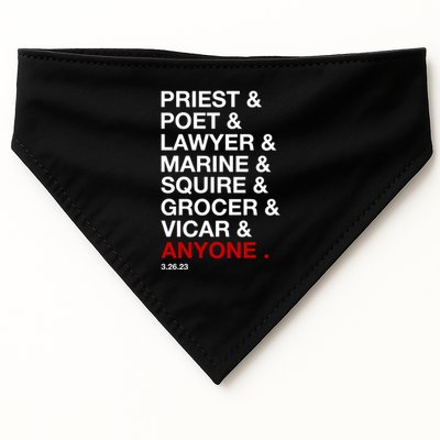 Sweeney Todd Priest Poet Lawyer Marine Squire Grocer Vicar Anyone USA-Made Doggie Bandana