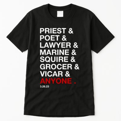 Sweeney Todd Priest Poet Lawyer Marine Squire Grocer Vicar Anyone Tall T-Shirt