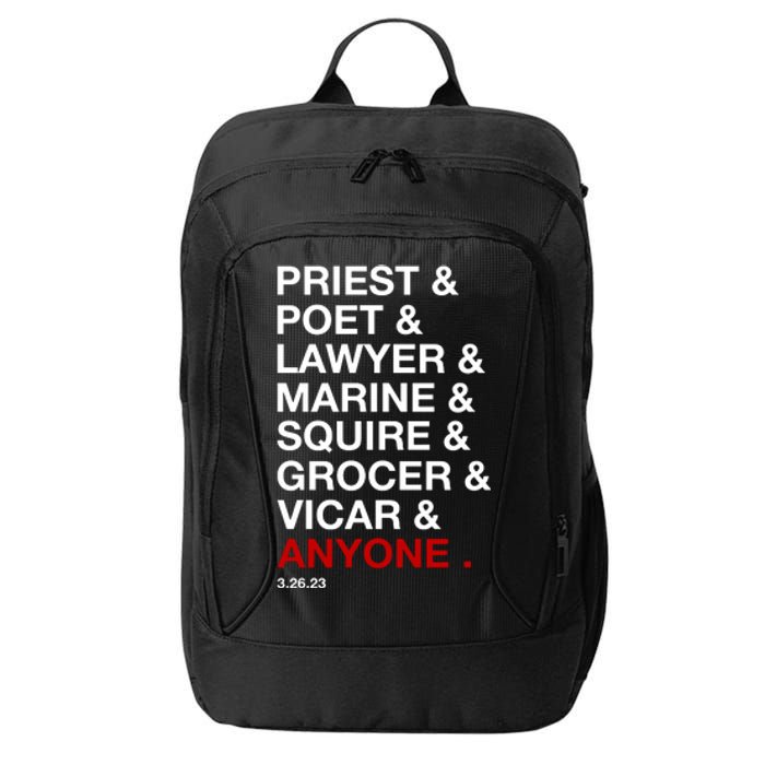 Sweeney Todd Priest Poet Lawyer Marine Squire Grocer Vicar Anyone City Backpack