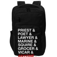 Sweeney Todd Priest Poet Lawyer Marine Squire Grocer Vicar Anyone Impact Tech Backpack