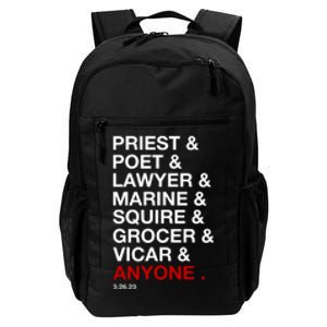 Sweeney Todd Priest Poet Lawyer Marine Squire Grocer Vicar Anyone Daily Commute Backpack