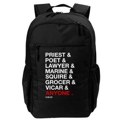 Sweeney Todd Priest Poet Lawyer Marine Squire Grocer Vicar Anyone Backpack
