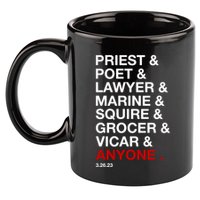 Sweeney Todd Priest Poet Lawyer Marine Squire Grocer Vicar Anyone 11oz C Handle Ceramic Mug