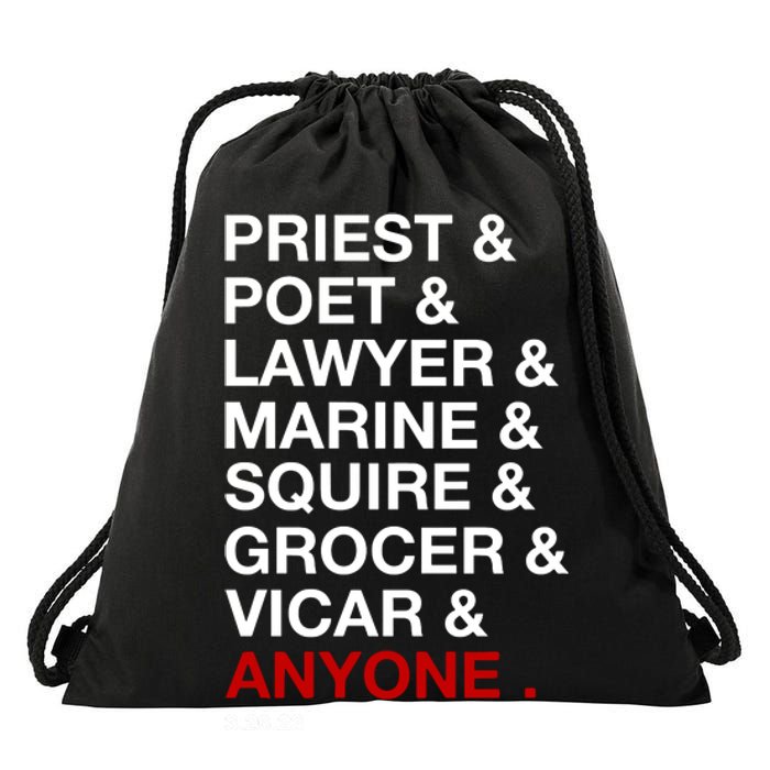 Sweeney Todd Priest Poet Lawyer Marine Squire Grocer Vicar Anyone Drawstring Bag