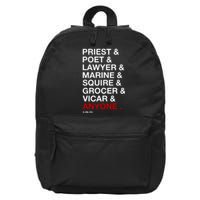 Sweeney Todd Priest Poet Lawyer Marine Squire Grocer Vicar Anyone 16 in Basic Backpack