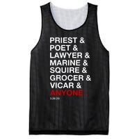 Sweeney Todd Priest Poet Lawyer Marine Squire Grocer Vicar Anyone Mesh Reversible Basketball Jersey Tank