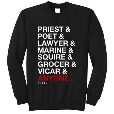 Sweeney Todd Priest Poet Lawyer Marine Squire Grocer Vicar Anyone Tall Sweatshirt