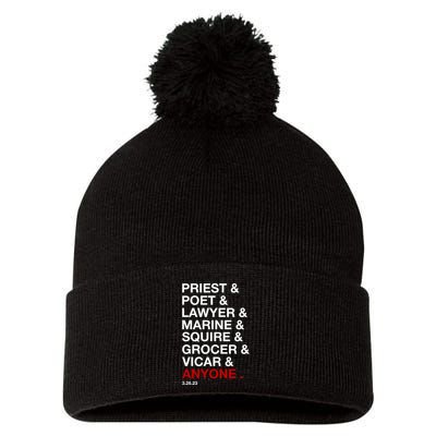 Sweeney Todd Priest Poet Lawyer Marine Squire Grocer Vicar Anyone Pom Pom 12in Knit Beanie