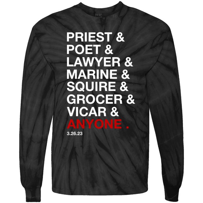 Sweeney Todd Priest Poet Lawyer Marine Squire Grocer Vicar Anyone Tie-Dye Long Sleeve Shirt