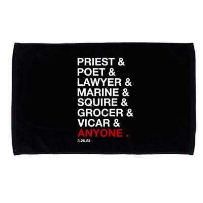Sweeney Todd Priest Poet Lawyer Marine Squire Grocer Vicar Anyone Microfiber Hand Towel