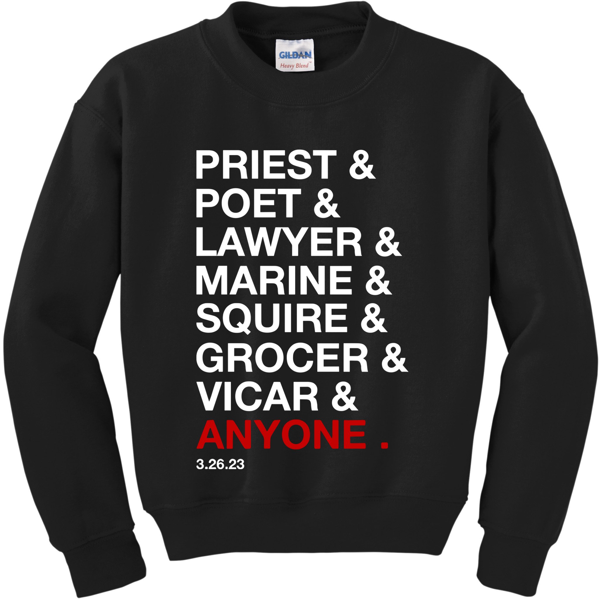 Sweeney Todd Priest Poet Lawyer Marine Squire Grocer Vicar Anyone Kids Sweatshirt