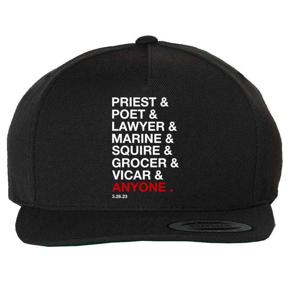 Sweeney Todd Priest Poet Lawyer Marine Squire Grocer Vicar Anyone Wool Snapback Cap