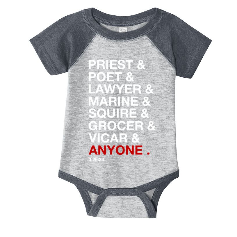Sweeney Todd Priest Poet Lawyer Marine Squire Grocer Vicar Anyone Infant Baby Jersey Bodysuit