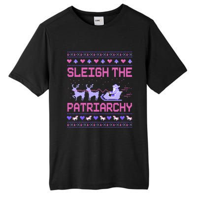 Sleigh The Patriarchy Feminist Feminism Meme Ugly Christmas Gift Tall Fusion ChromaSoft Performance T-Shirt