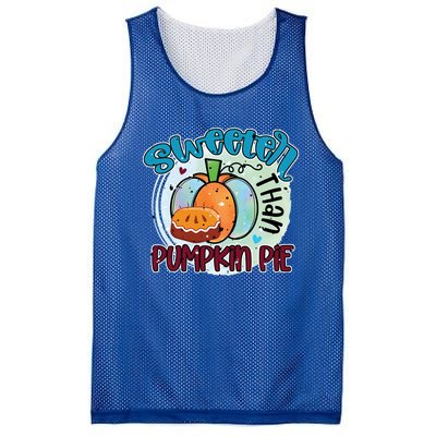 Sweeter Than Pumpkin Pie Autumn Thanksgiving Gift Mesh Reversible Basketball Jersey Tank