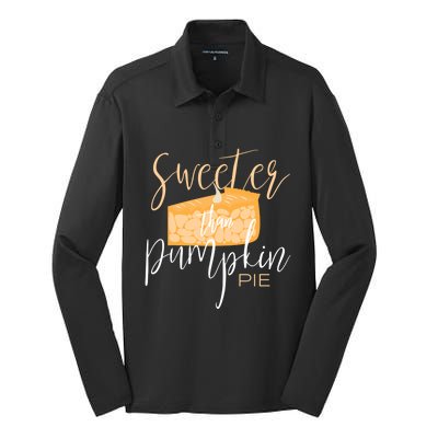 Sweeter Than Pumpkin Pie Baking Baker Dessert Meaningful Gift Silk Touch Performance Long Sleeve Polo