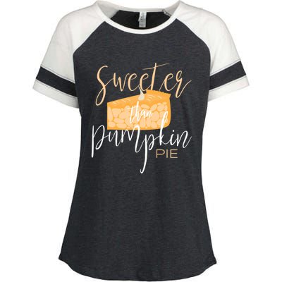 Sweeter Than Pumpkin Pie Baking Baker Dessert Meaningful Gift Enza Ladies Jersey Colorblock Tee