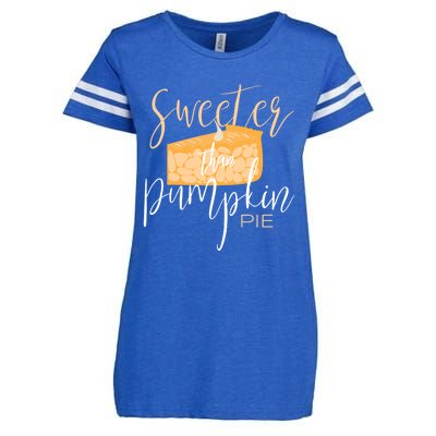 Sweeter Than Pumpkin Pie Baking Baker Dessert Meaningful Gift Enza Ladies Jersey Football T-Shirt