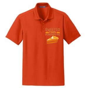 Sweeter Than Pumpkin Pie Cute Thanksgiving Funny Gift Dry Zone Grid Polo