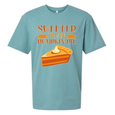 Sweeter Than Pumpkin Pie Cute Thanksgiving Funny Gift Sueded Cloud Jersey T-Shirt