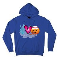 Surgical Tech Peace Love Pumpkin Funny Halloween Leopard Gift Tall Hoodie