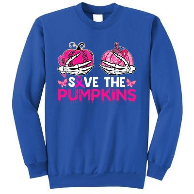 Save The Pumpkins Breast Cancer Awareness Halloween Costume Sweatshirt