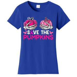 Save The Pumpkins Breast Cancer Awareness Halloween Costume Women's T-Shirt