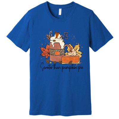 Sweeter Than Pumpkin Pie Funny Halloween Thanksgiving Gift Premium T-Shirt