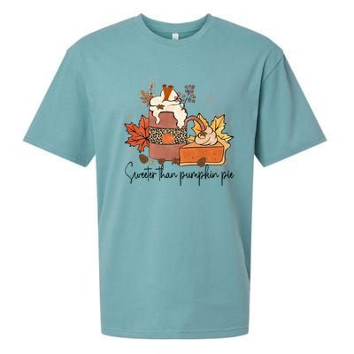 Sweeter Than Pumpkin Pie Funny Halloween Thanksgiving Gift Sueded Cloud Jersey T-Shirt