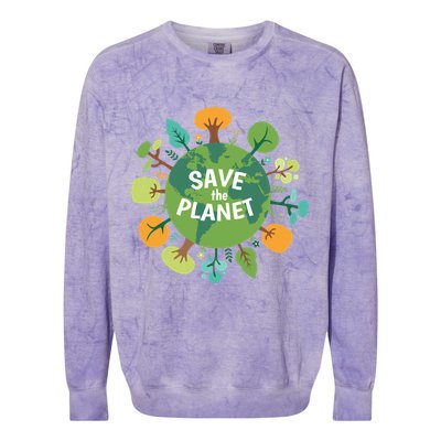 Save The Planet Earth Day Nature Colorblast Crewneck Sweatshirt