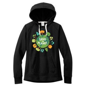 Save The Planet Earth Day Nature Women's Fleece Hoodie