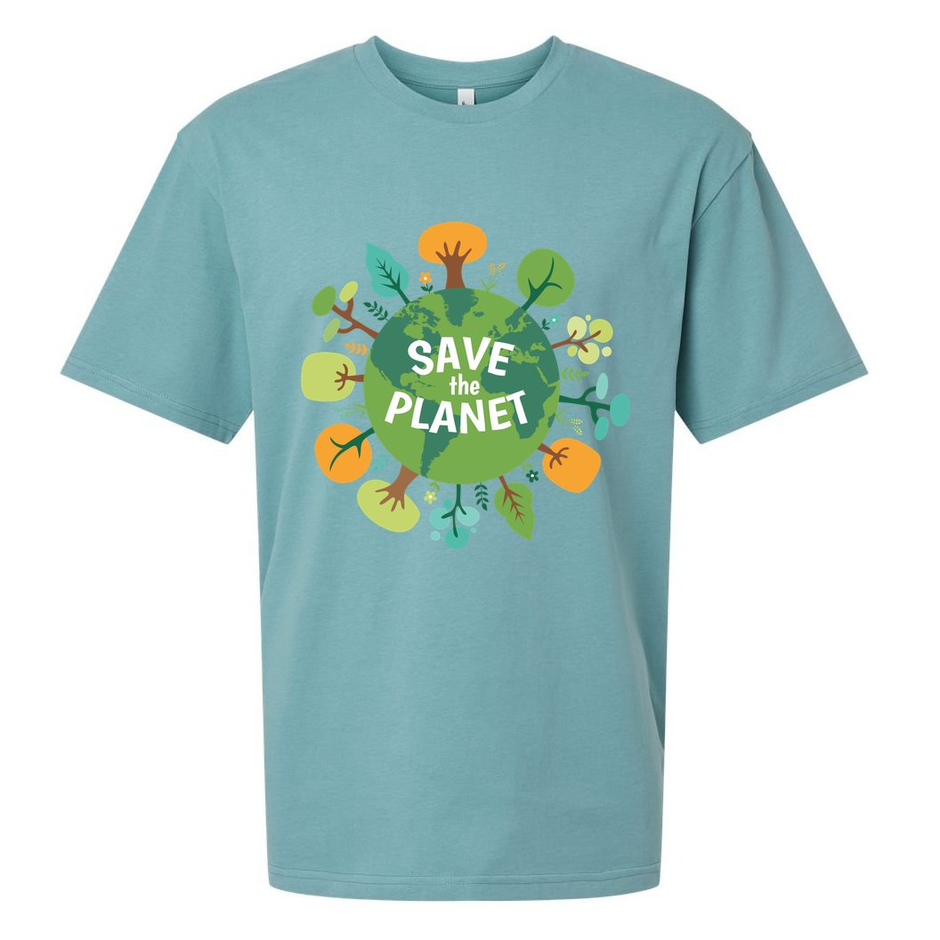 Save The Planet Earth Day Nature Sueded Cloud Jersey T-Shirt