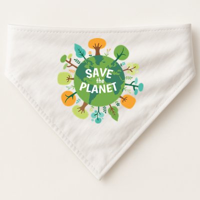 Save The Planet Earth Day Nature USA-Made Doggie Bandana