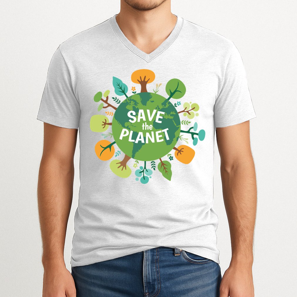 Save The Planet Earth Day Nature V-Neck T-Shirt